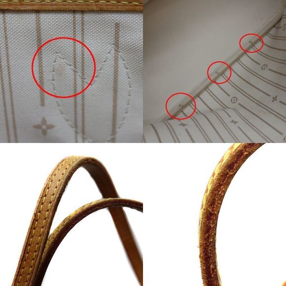 Louis Vuitton PM Damier Canvas White Bag Neverfull Tote - Picture 9 of 13